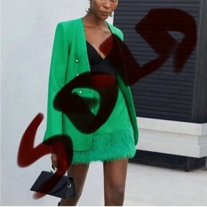 Fur Skirt & blazer set